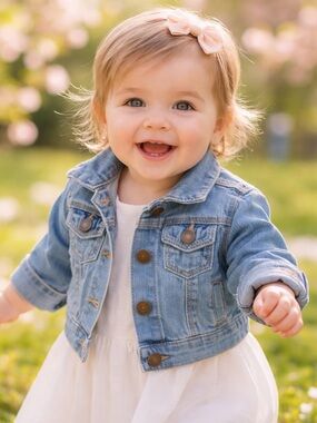 Carter’s Light Wash Denim Jacket.  Size 3 mo.  Gently used